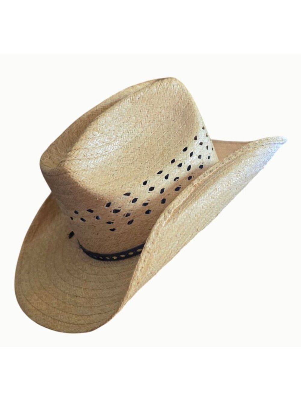 Vintage Goorin of California "Nugget" Straw Cowboy Hat Vented Medium Size 7 USA - Picture 6 of 10